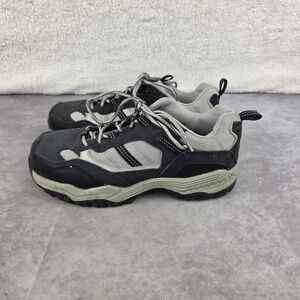 Brahma Amy Steel Toe Work Shoes Black Grey Leather Low Top Sneakers Womens 9